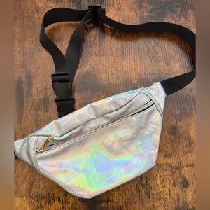 Metallic Reflective Silver Belt Bag Fanny Pack